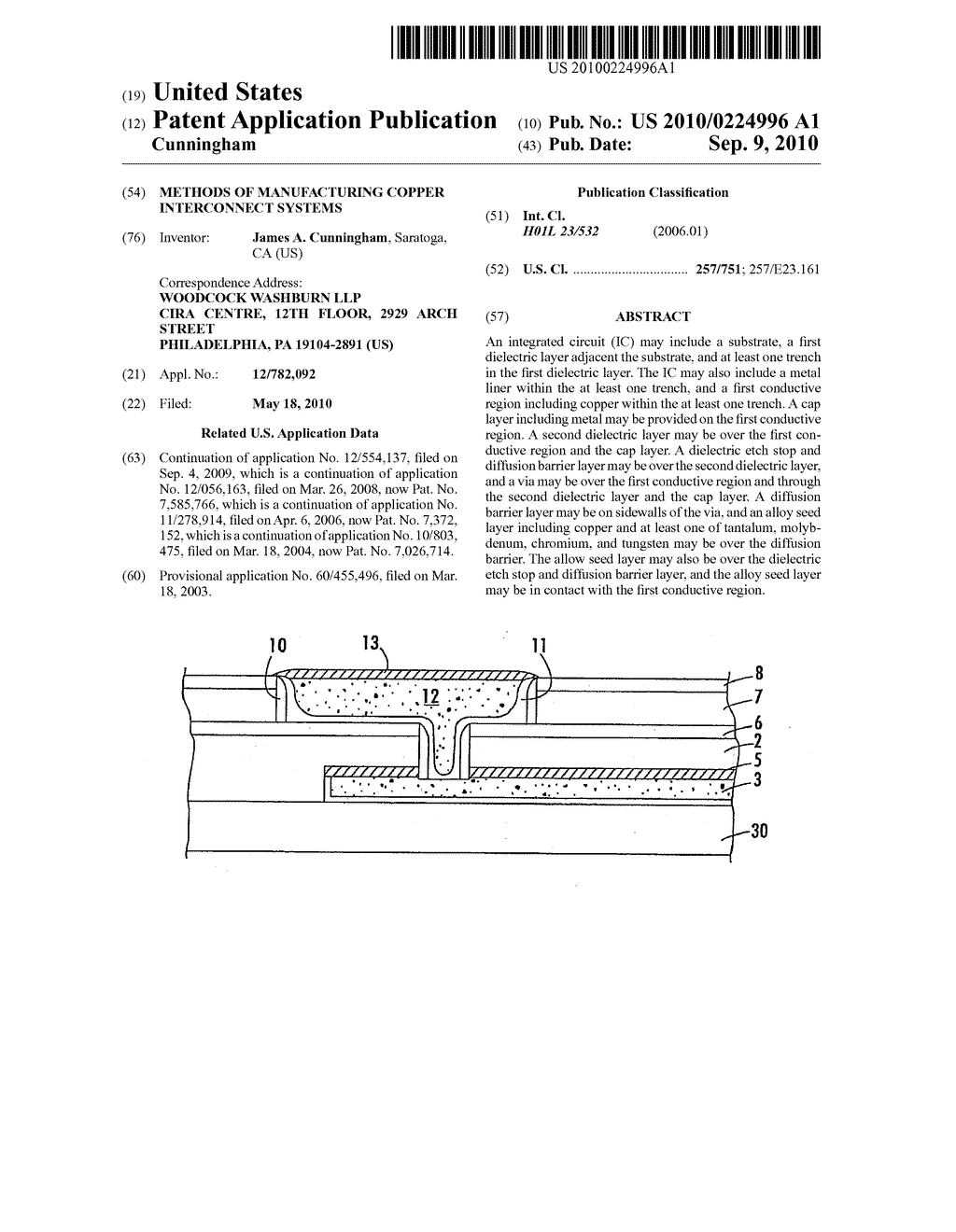 METHODS OF MANUFACTURING COPPER INTERCONNECT SYSTEMS - diagram, schematic, and image 01