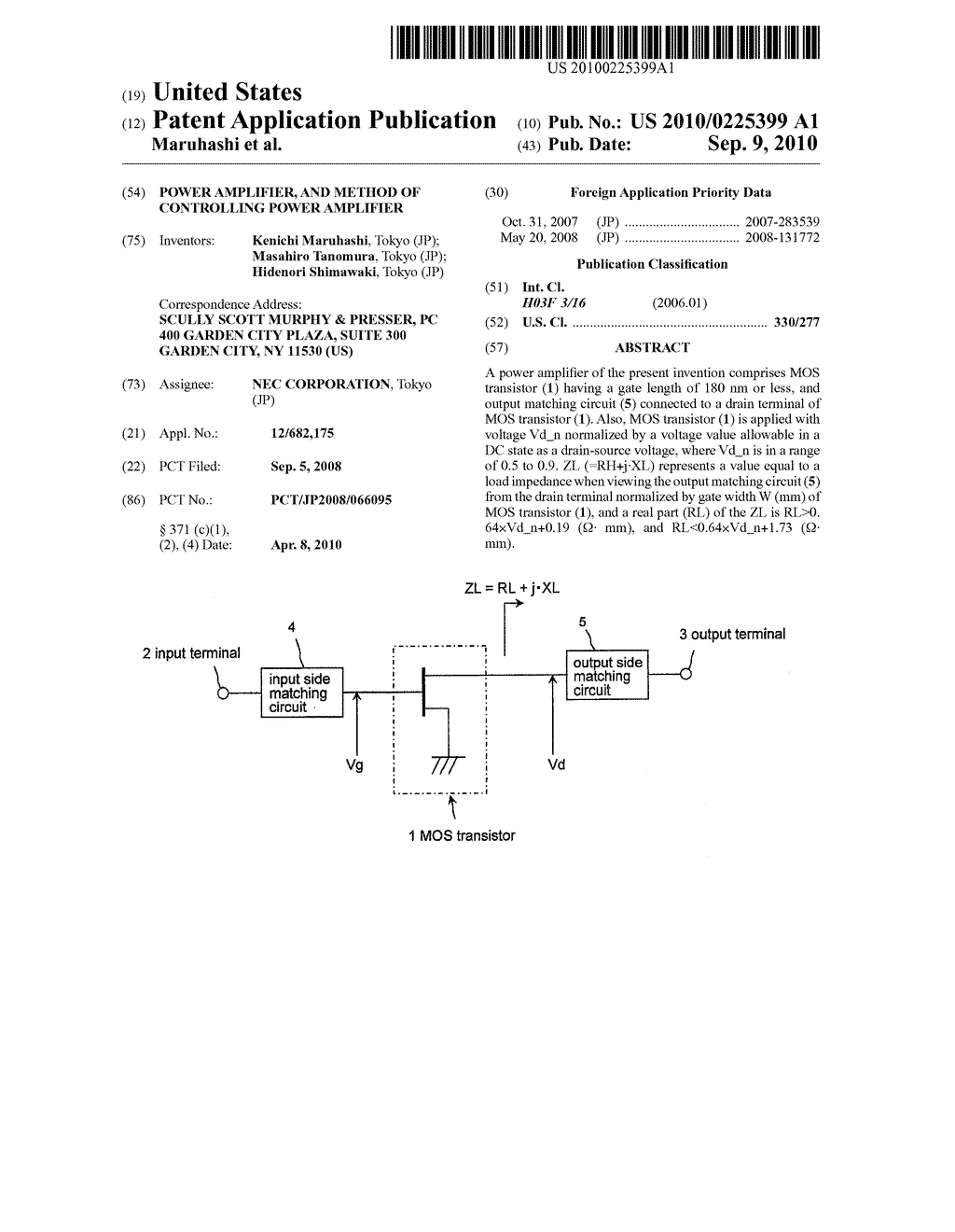 POWER AMPLIFIER, AND METHOD OF CONTROLLING POWER AMPLIFIER - diagram, schematic, and image 01