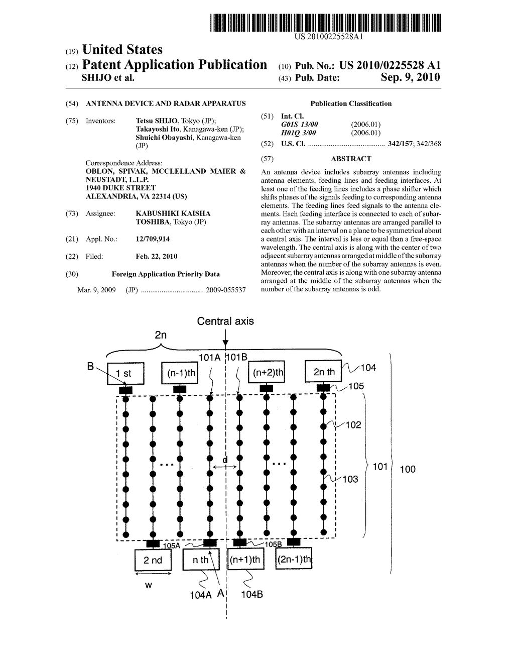 ANTENNA DEVICE AND RADAR APPARATUS - diagram, schematic, and image 01