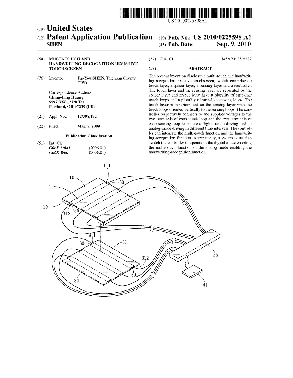 MULTI-TOUCH AND HANDWRITING-RECOGNITION RESISTIVE TOUCHSCREEN - diagram, schematic, and image 01