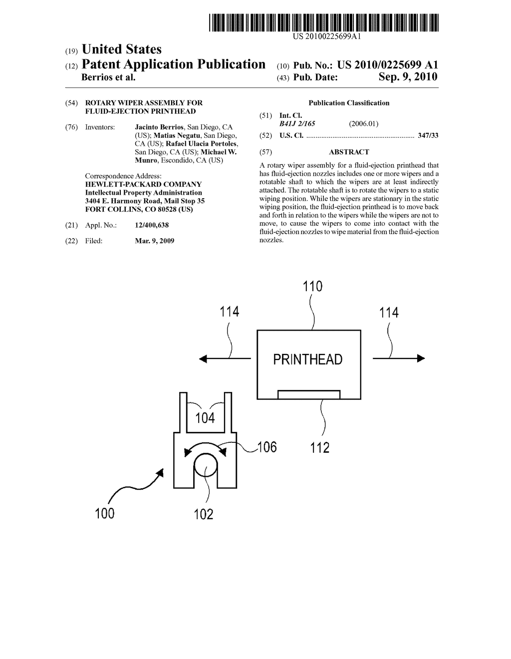 Rotary wiper assembly for fluid-ejection printhead - diagram, schematic, and image 01