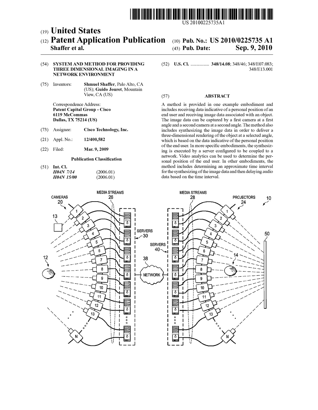 SYSTEM AND METHOD FOR PROVIDING THREE DIMENSIONAL IMAGING IN A NETWORK ENVIRONMENT - diagram, schematic, and image 01
