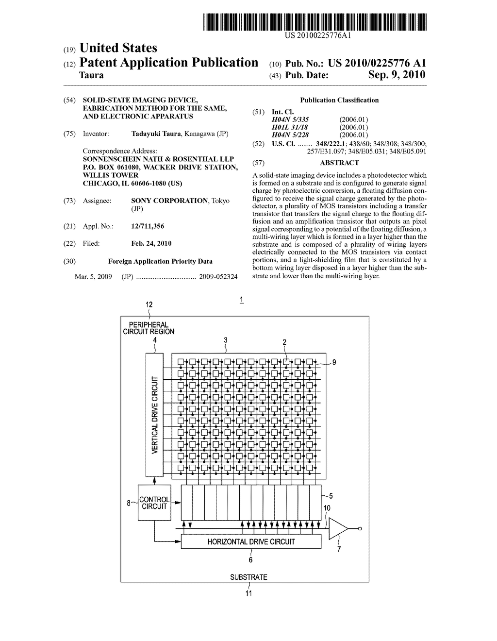 SOLID-STATE IMAGING DEVICE, FABRICATION METHOD FOR THE SAME, AND ELECTRONIC APPARATUS - diagram, schematic, and image 01