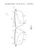 EYEWEAR WITH WIRE FRAME INSERTED INTO SLOTS IN LENSES diagram and image