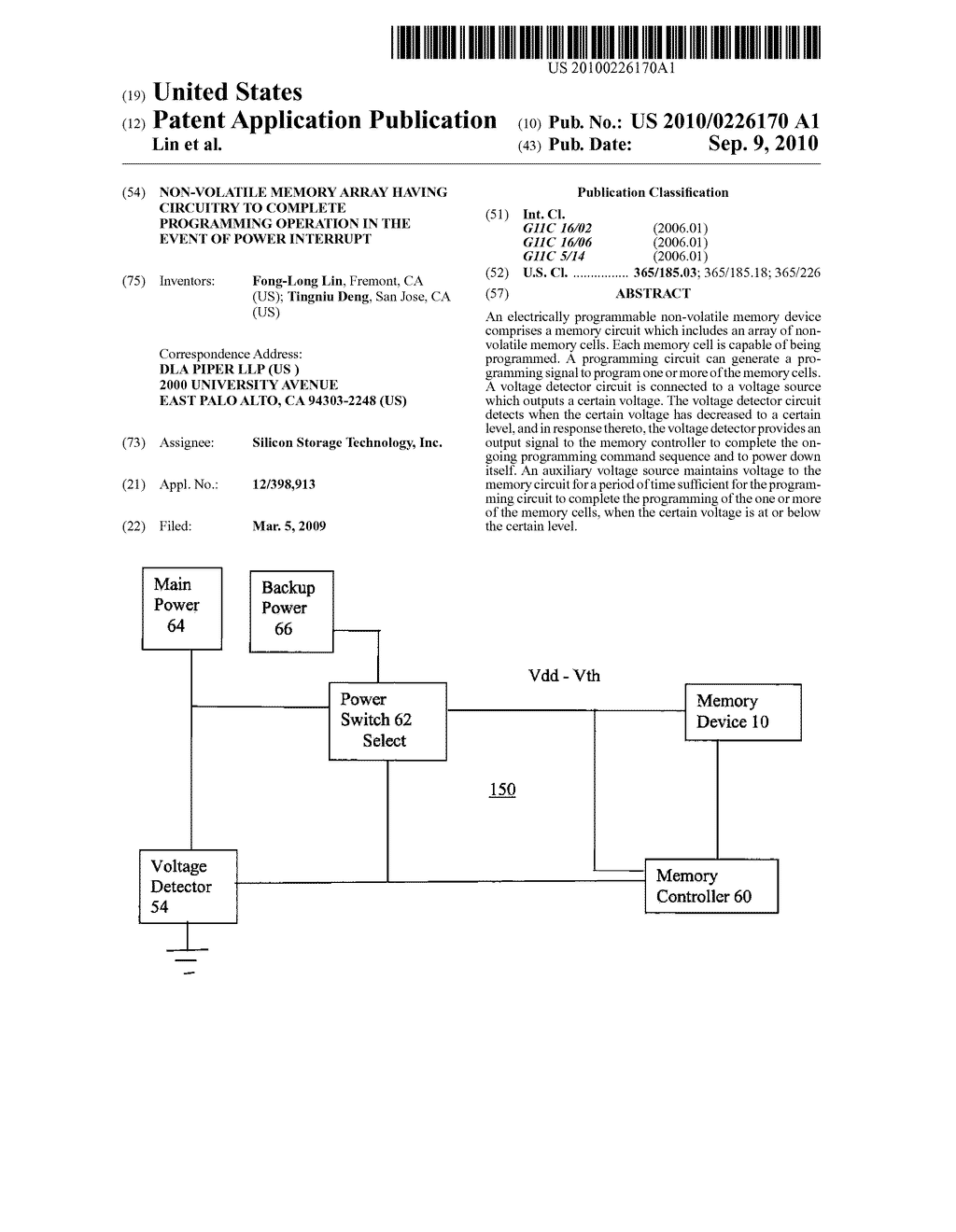 Non-volatile Memory Array Having Circuitry To Complete Programming Operation In The Event Of Power Interrupt - diagram, schematic, and image 01