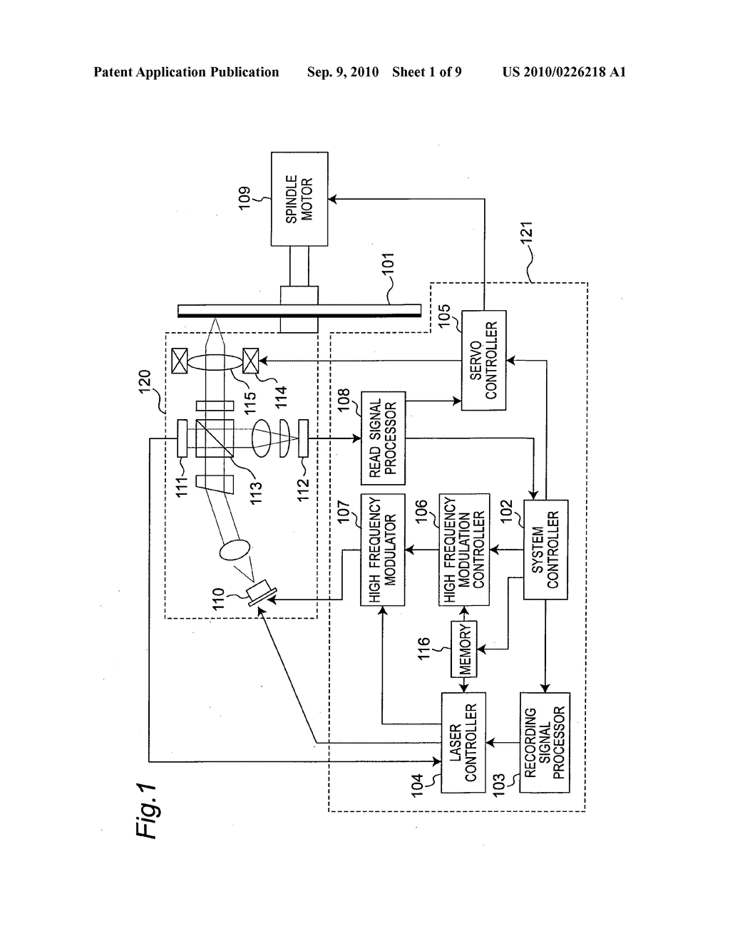 READING DEVICE AND READING METHOD FOR AN OPTICAL DATA RECORDING MEDIUM - diagram, schematic, and image 02