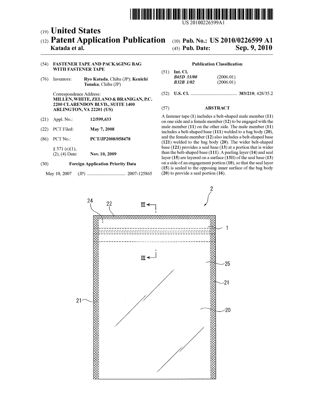 Fastener Tape and Packaging Bag with Fastener Tape - diagram, schematic, and image 01