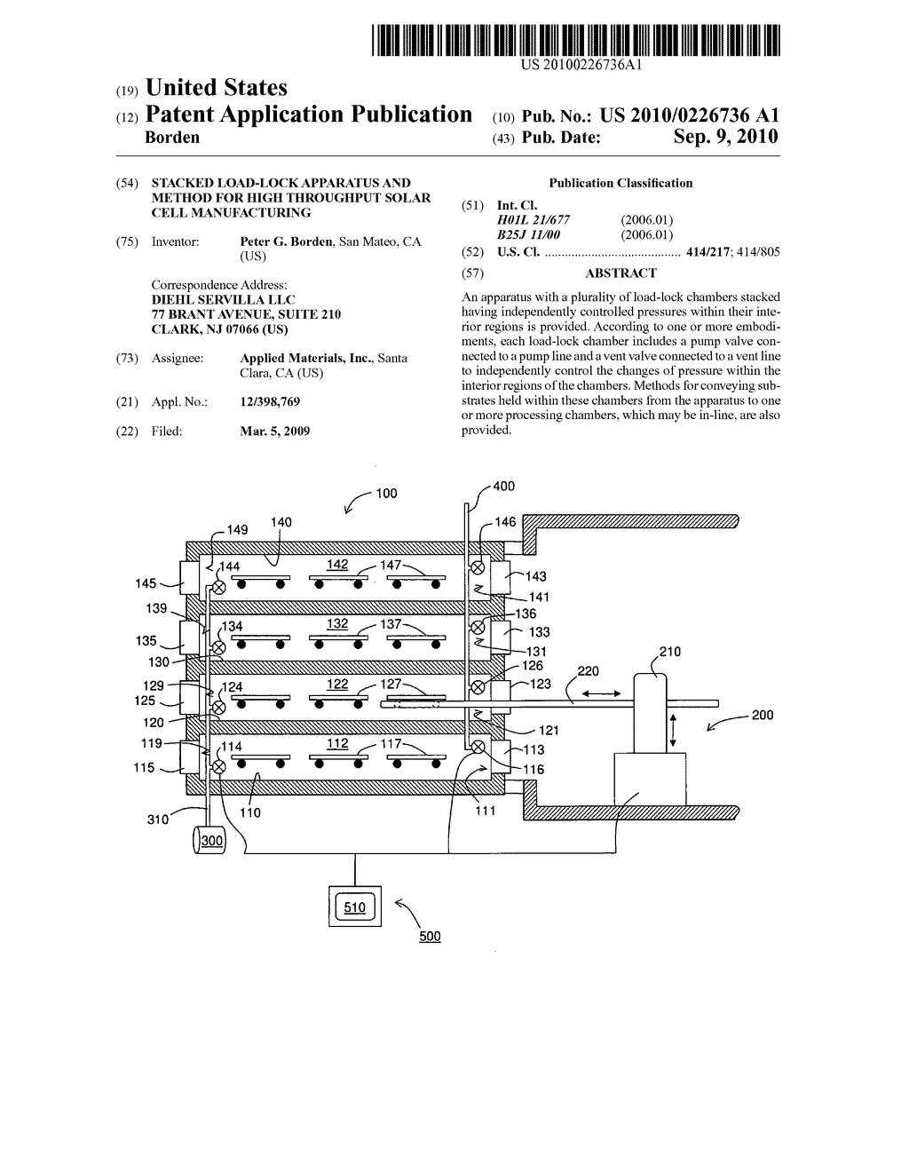 Stacked Load-Lock Apparatus and Method for High Throughput Solar Cell Manufacturing - diagram, schematic, and image 01