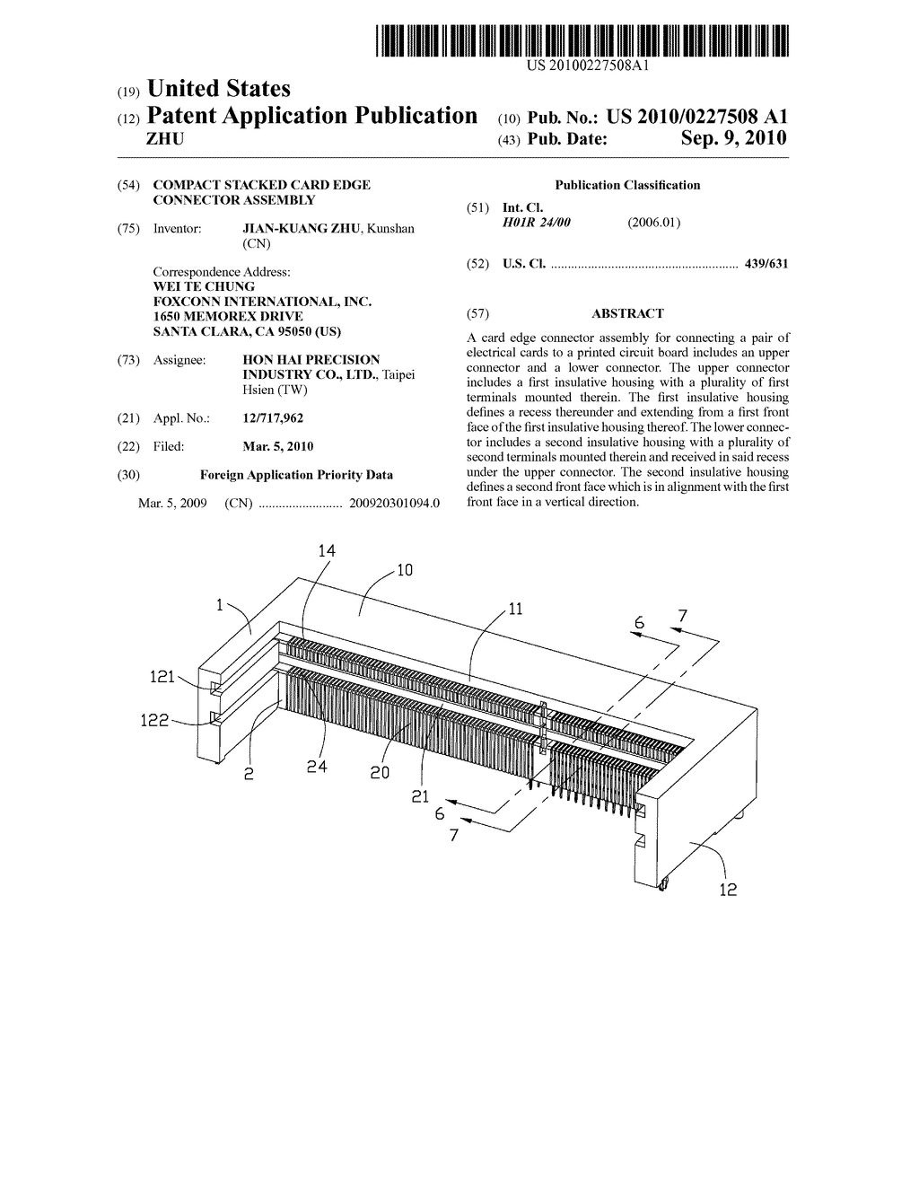 COMPACT STACKED CARD EDGE CONNECTOR ASSEMBLY - diagram, schematic, and image 01