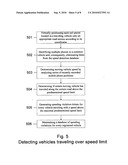 Traffic speed enforcement based on wireless phone network diagram and image