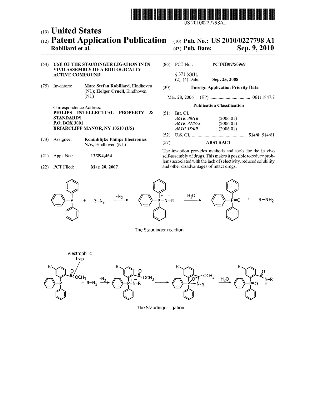 USE OF THE STAUDINGER LIGATION IN IN VIVO ASSEMBLY OF A BIOLOGICALLY ACTIVE COMPOUND - diagram, schematic, and image 01