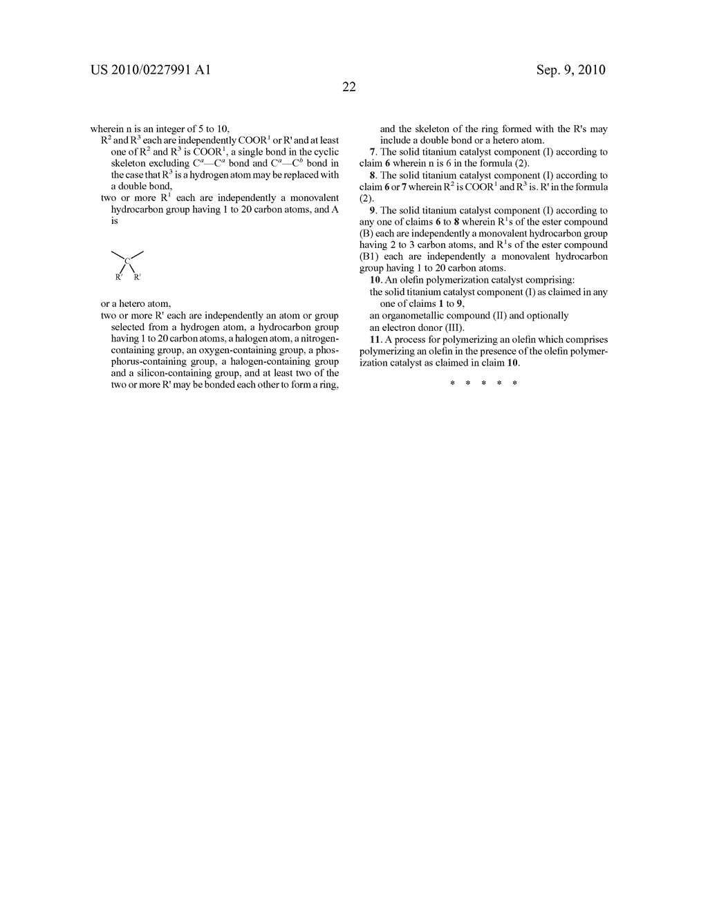 SOLID TITANIUM CATALYST COMPONENT, CATALIST FOR OLEFIN POLYMERIZATION AND PROCESS FOR POLYMERIZING OLEFIN - diagram, schematic, and image 23