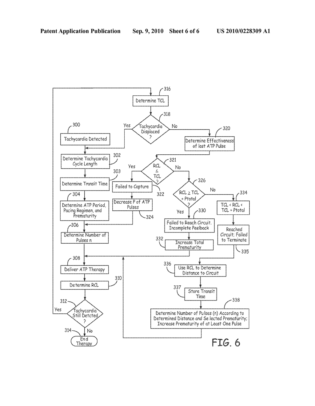 METHOD AND DEVICE FOR DELIVERING ANTI-TACHYCARDIA PACING THERAPY - diagram, schematic, and image 07