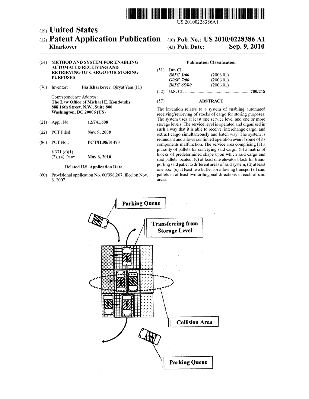 Method and System for Enabling Automated Receiving and Retrieving of Cargo for Storing Purposes - diagram, schematic, and image 01