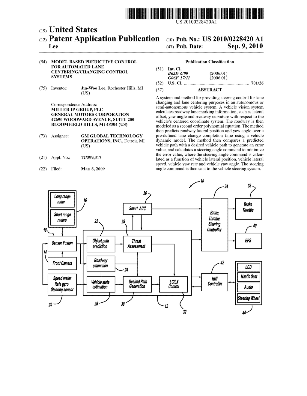 MODEL BASED PREDICTIVE CONTROL FOR AUTOMATED LANE CENTERING/CHANGING CONTROL SYSTEMS - diagram, schematic, and image 01