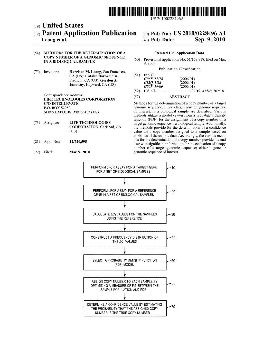 Methods for the Determination of a Copy Number of a Genomic Sequence in a Biological Sample - diagram, schematic, and image 01