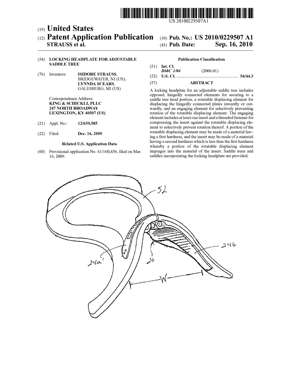 LOCKING HEADPLATE FOR ADJUSTABLE SADDLE TREE - diagram, schematic, and image 01