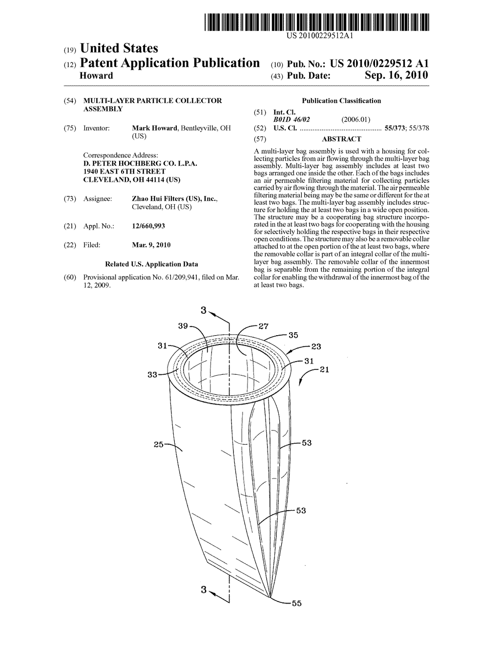 Multi-layer particle collector assembly - diagram, schematic, and image 01