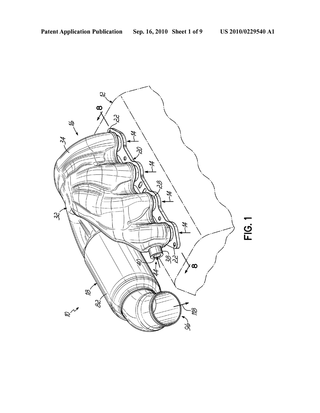 Combination Liquid-Cooled Exhaust Manifold Assembly And Catalytic Converter Assembly For A Marine Engine - diagram, schematic, and image 02