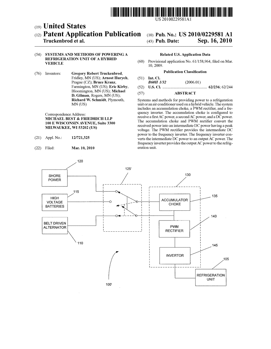 SYSTEMS AND METHODS OF POWERING A REFRIGERATION UNIT OF A HYBRID VEHICLE - diagram, schematic, and image 01