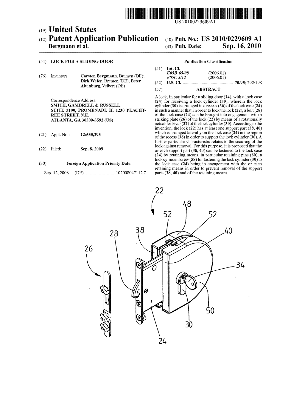 LOCK FOR A SLIDING DOOR - diagram, schematic, and image 01