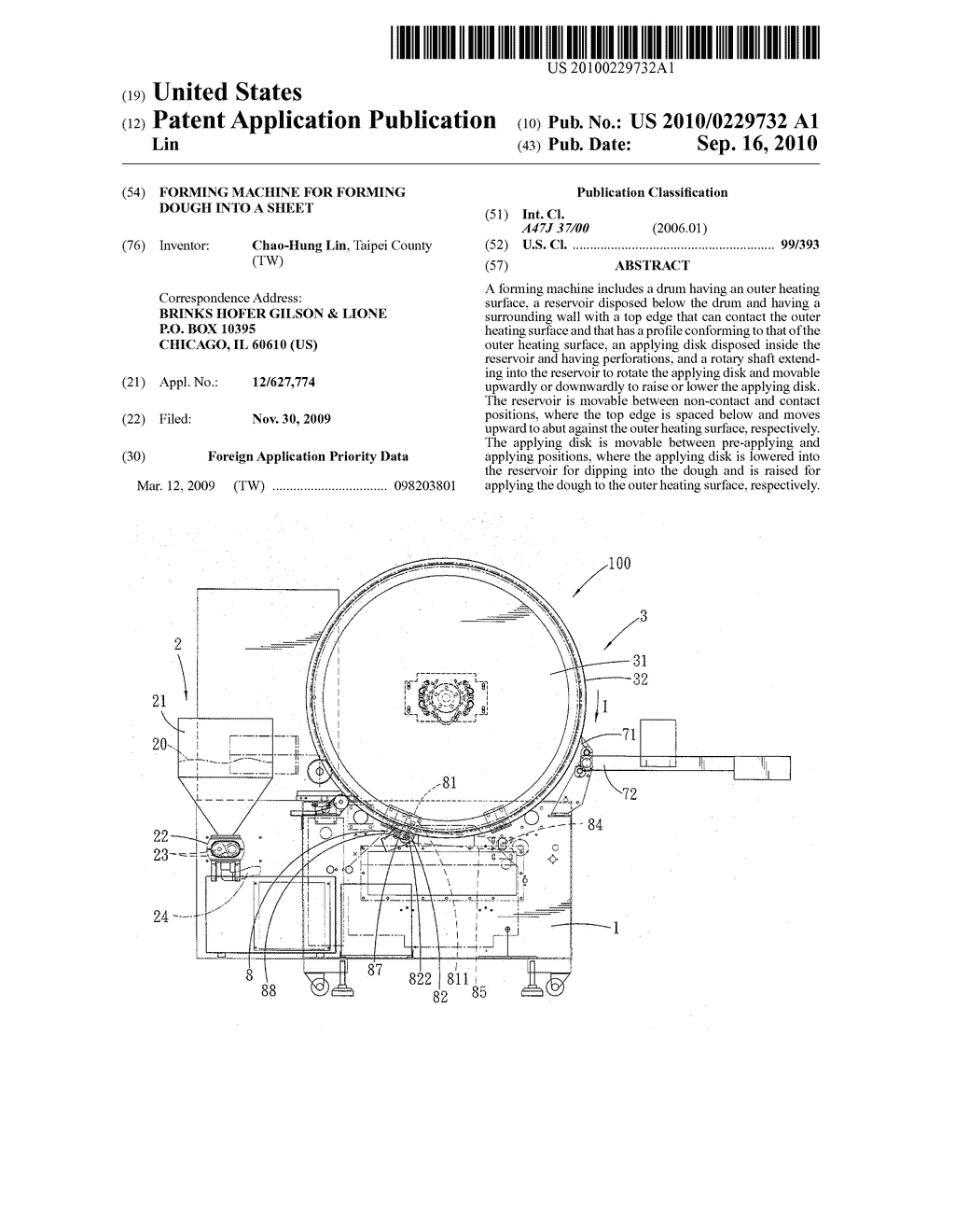 FORMING MACHINE FOR FORMING DOUGH INTO A SHEET - diagram, schematic, and image 01