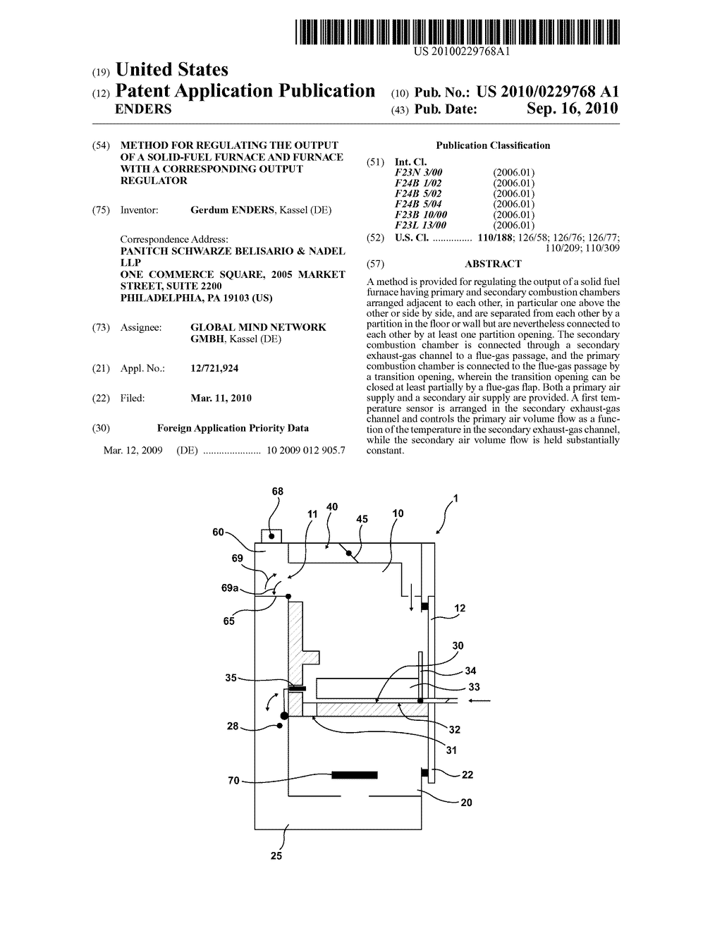 METHOD FOR REGULATING THE OUTPUT OF A SOLID-FUEL FURNACE AND FURNACE WITH A CORRESPONDING OUTPUT REGULATOR - diagram, schematic, and image 01