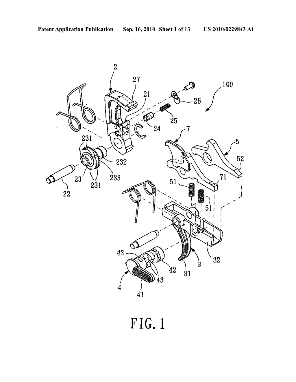 Firing control mechanism for toy gun - diagram, schematic, and image 02