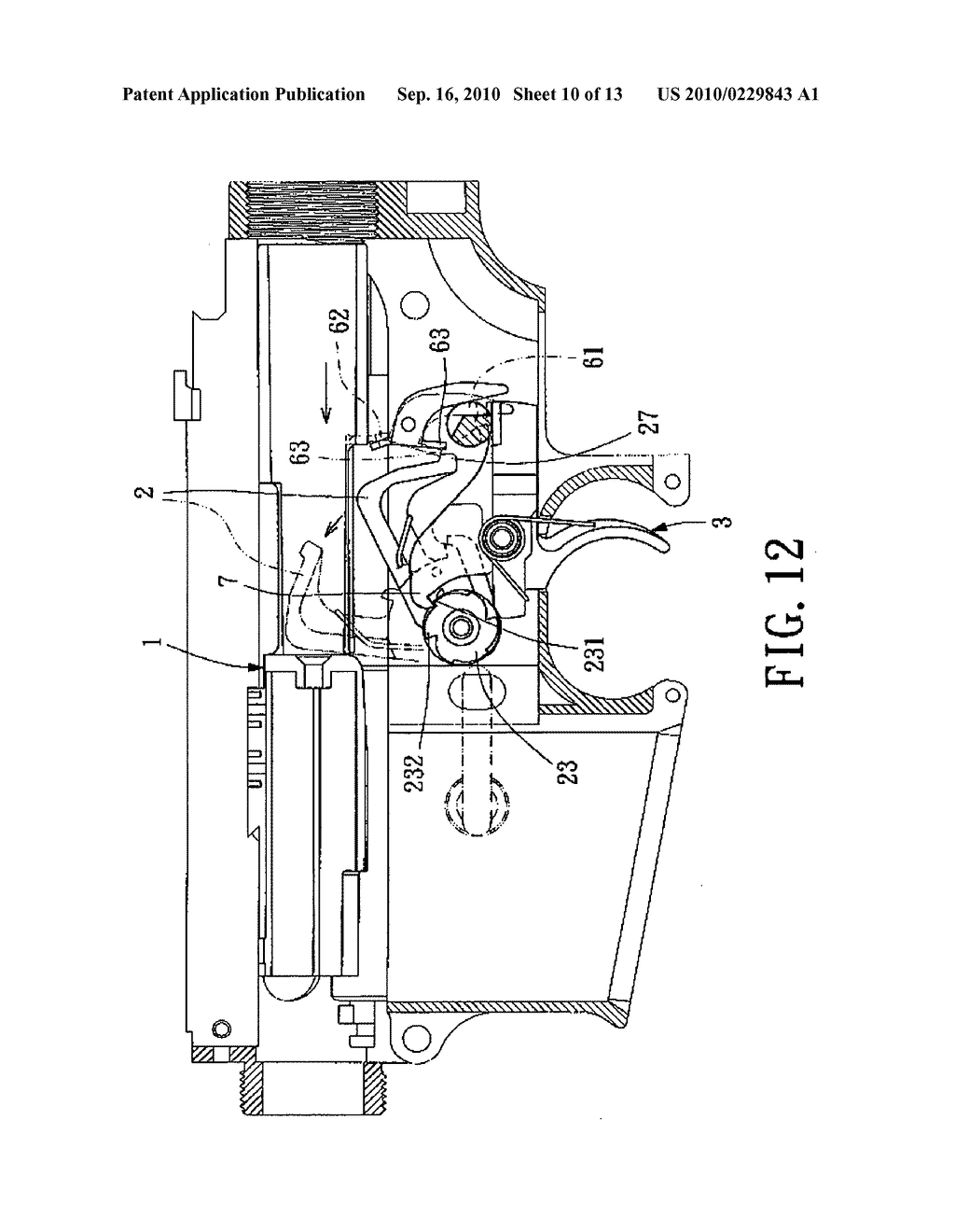 Firing control mechanism for toy gun - diagram, schematic, and image 11