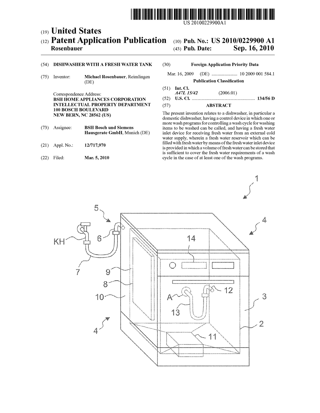 DISHWASHER WITH A FRESH WATER TANK - diagram, schematic, and image 01