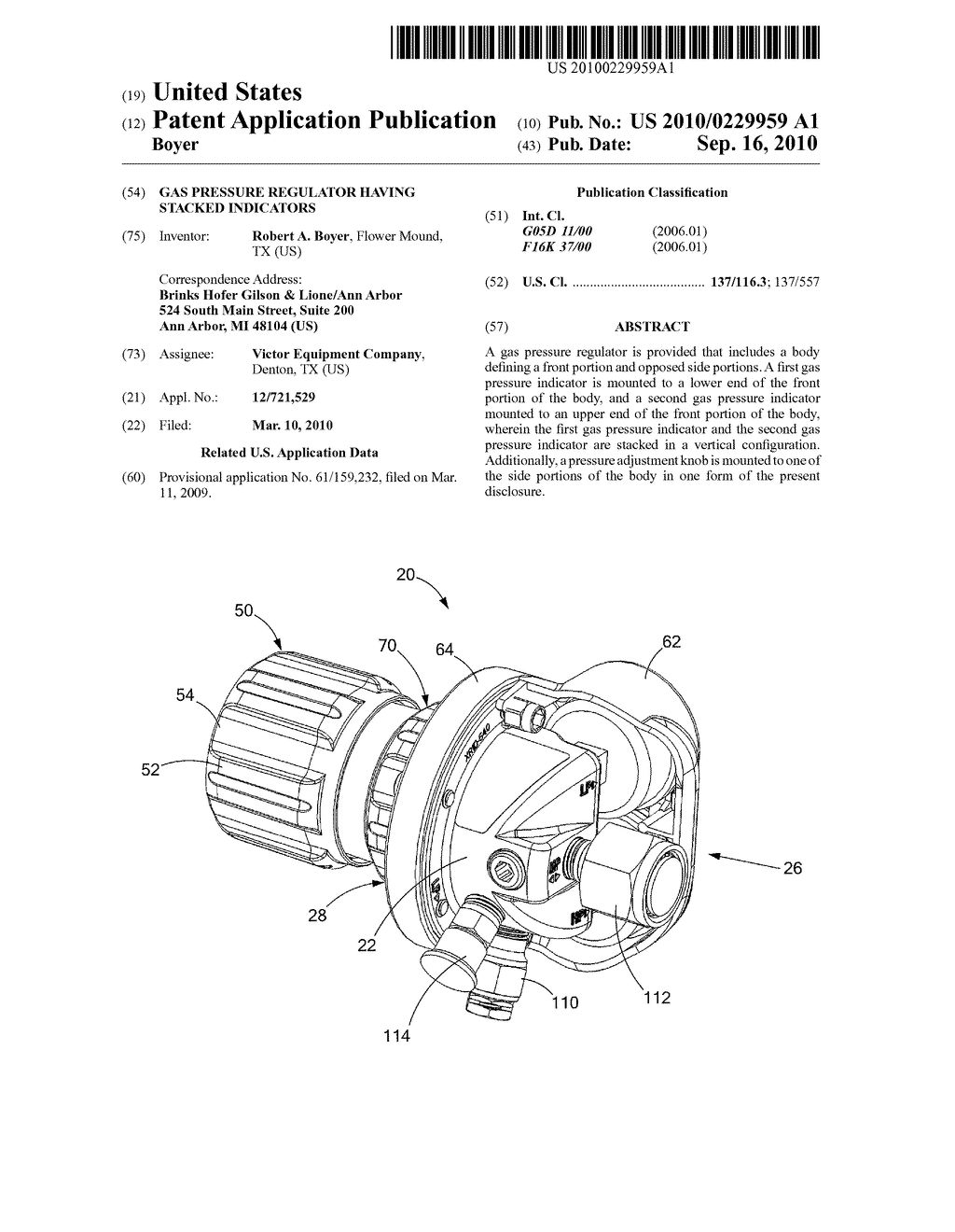 Gas Pressure Regulator Having Stacked Indicators - diagram, schematic, and image 01