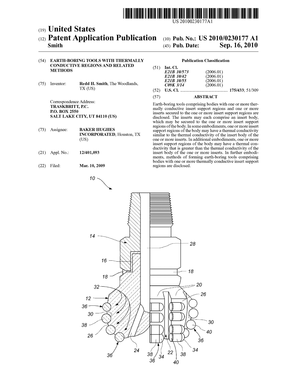 EARTH-BORING TOOLS WITH THERMALLY CONDUCTIVE REGIONS AND RELATED METHODS - diagram, schematic, and image 01