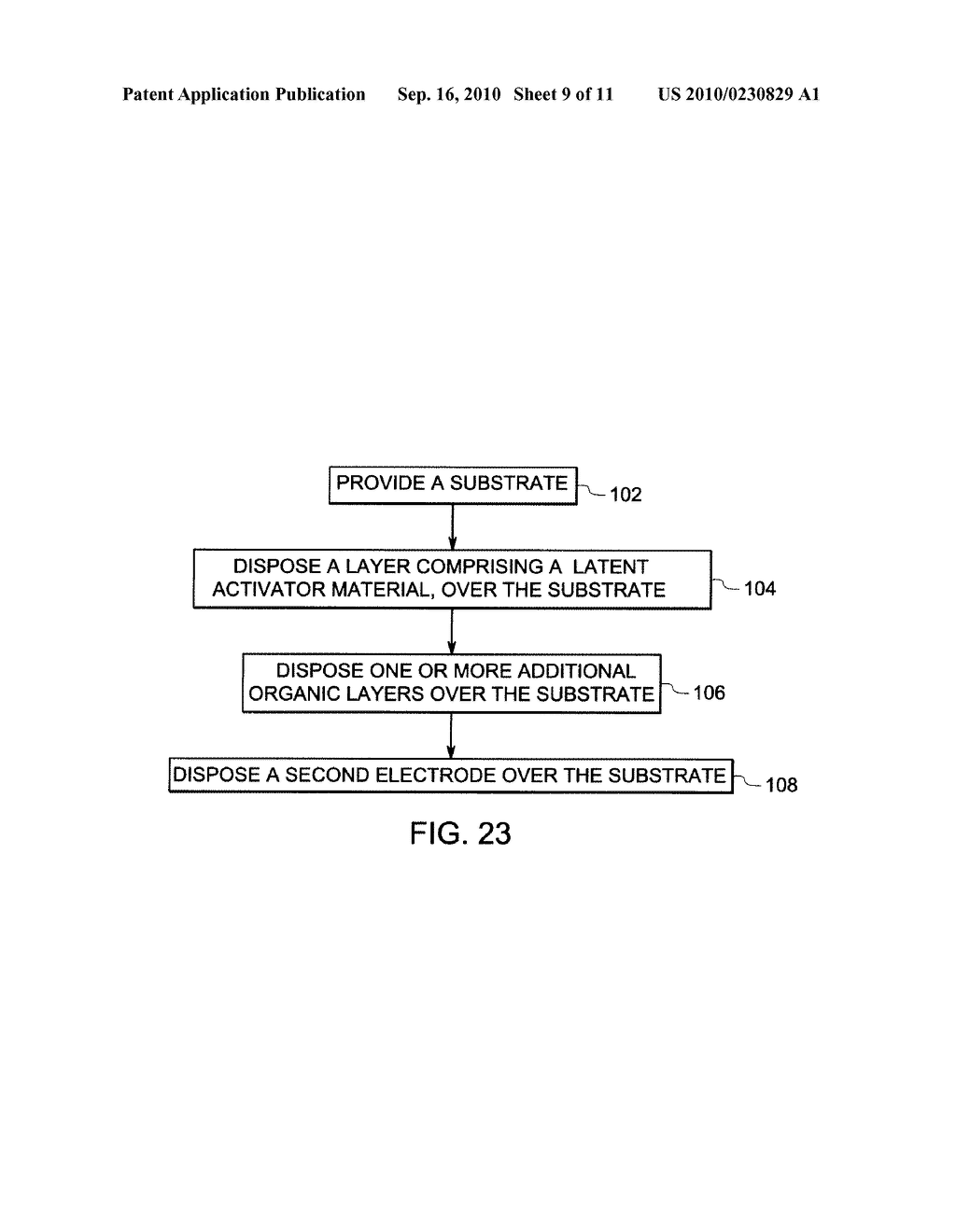 ORGANIC LIGHT EMITTING DEVICES HAVING LATENT ACTIVATED LAYERS AND METHODS OF FABRICATING THE SAME - diagram, schematic, and image 10