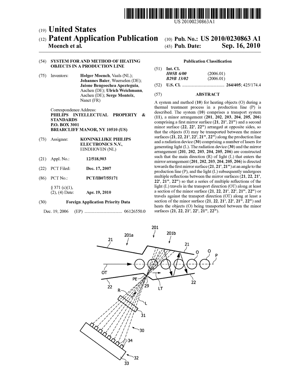 SYSTEM FOR AND METHOD OF HEATING OBJECTS IN A PRODUCTION LINE - diagram, schematic, and image 01