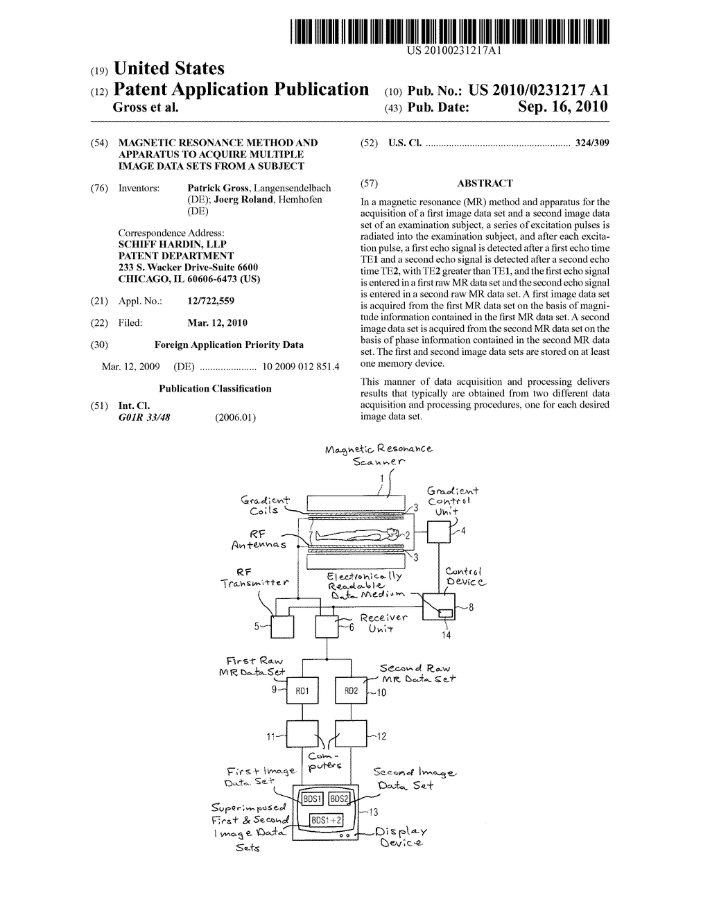 MAGNETIC RESONANCE METHOD AND APPARATUS TO ACQUIRE MULTIPLE IMAGE DATA SETS FROM A SUBJECT - diagram, schematic, and image 01