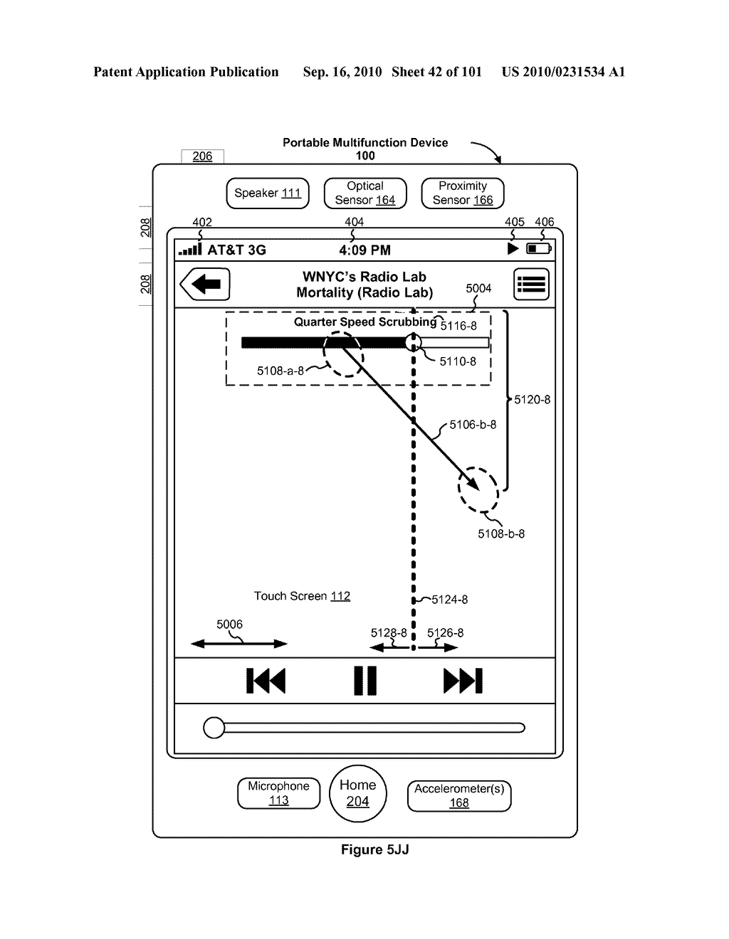 Device, Method, and Graphical User Interface for Moving a Current Position in Content at a Variable Scrubbing Rate - diagram, schematic, and image 43