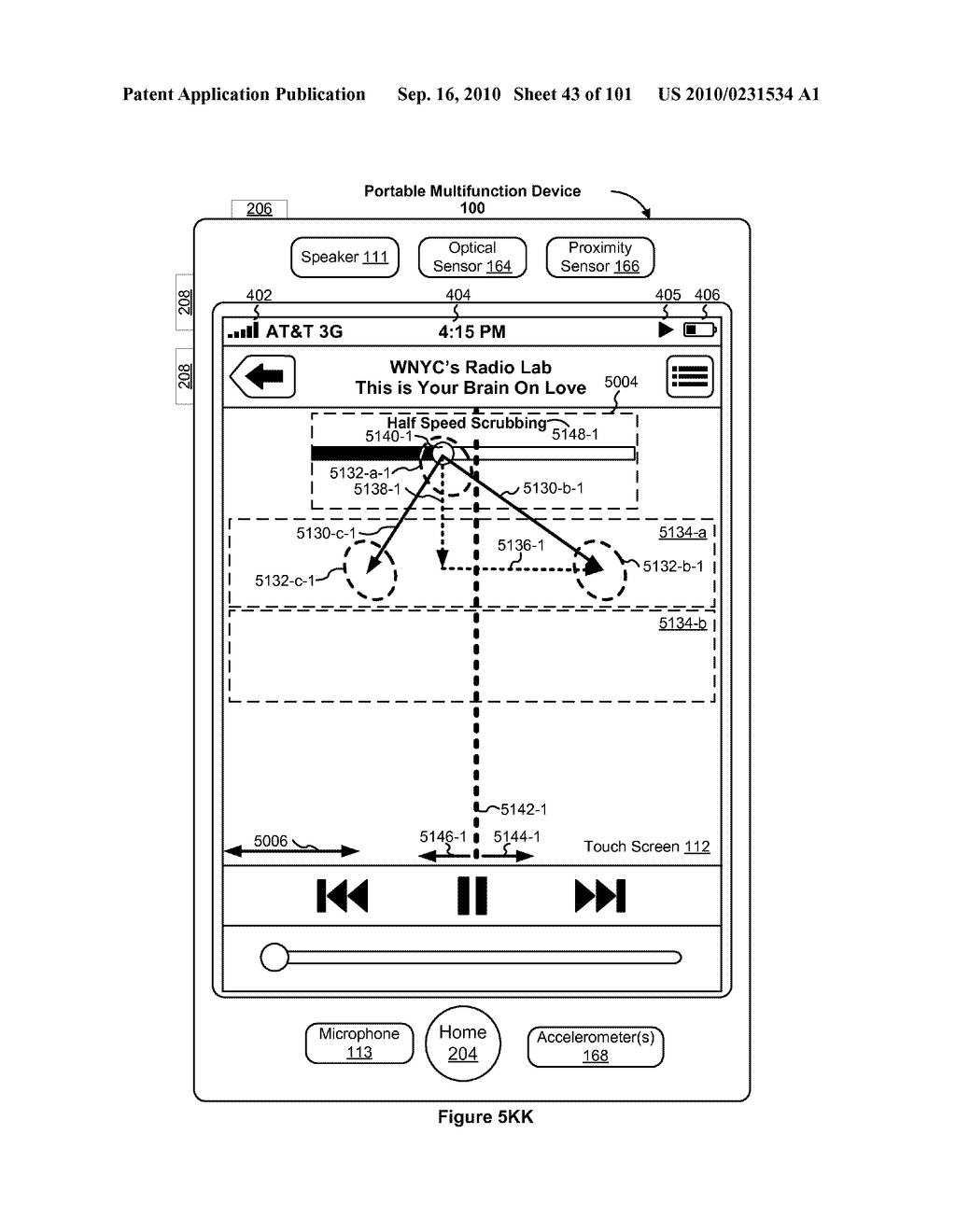 Device, Method, and Graphical User Interface for Moving a Current Position in Content at a Variable Scrubbing Rate - diagram, schematic, and image 44