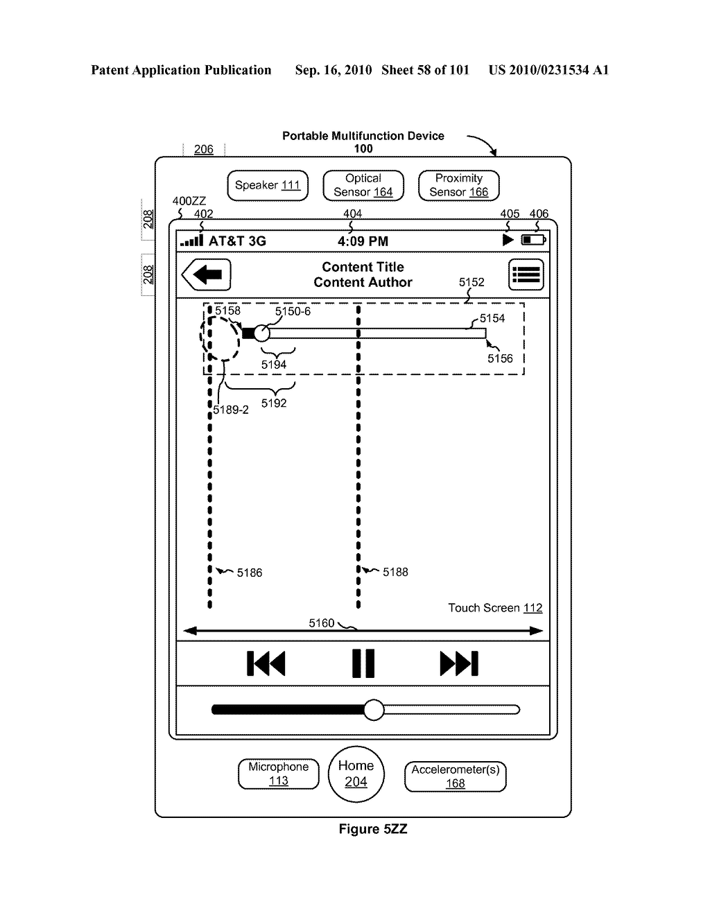 Device, Method, and Graphical User Interface for Moving a Current Position in Content at a Variable Scrubbing Rate - diagram, schematic, and image 59