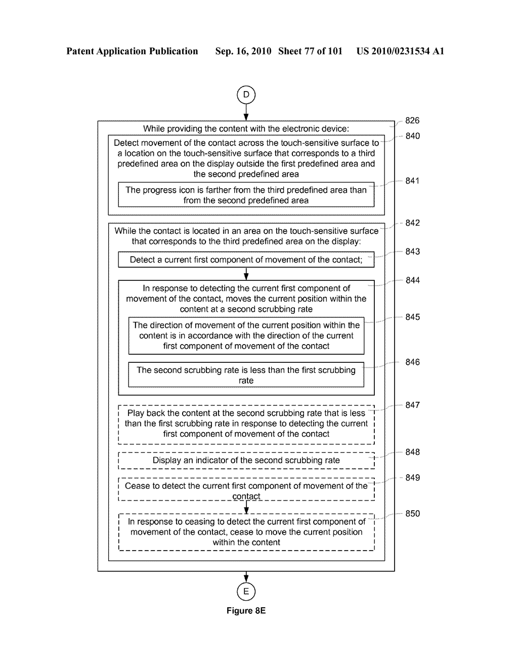 Device, Method, and Graphical User Interface for Moving a Current Position in Content at a Variable Scrubbing Rate - diagram, schematic, and image 78