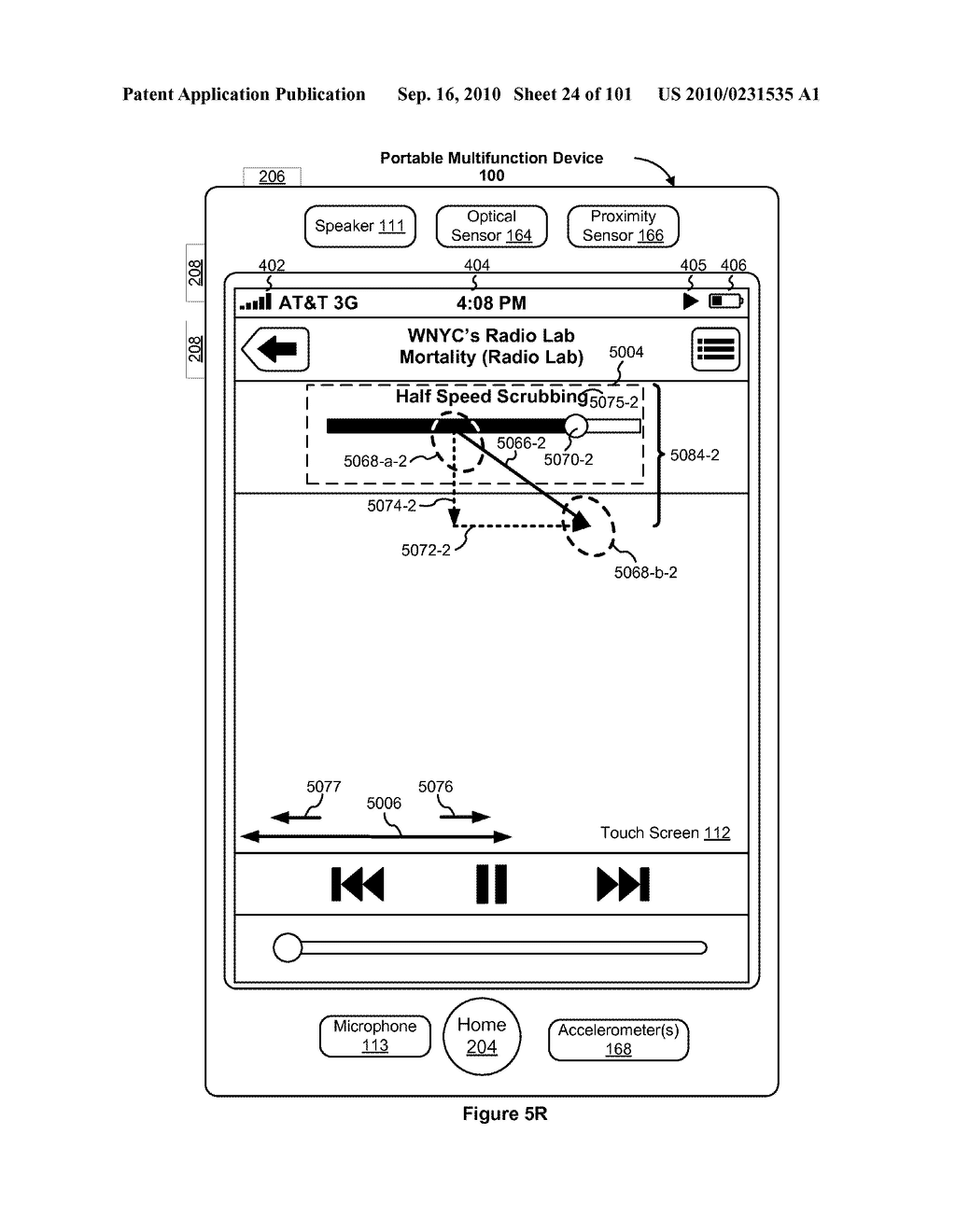 Device, Method, and Graphical User Interface for Moving a Current Position in Content at a Variable Scrubbing Rate - diagram, schematic, and image 25