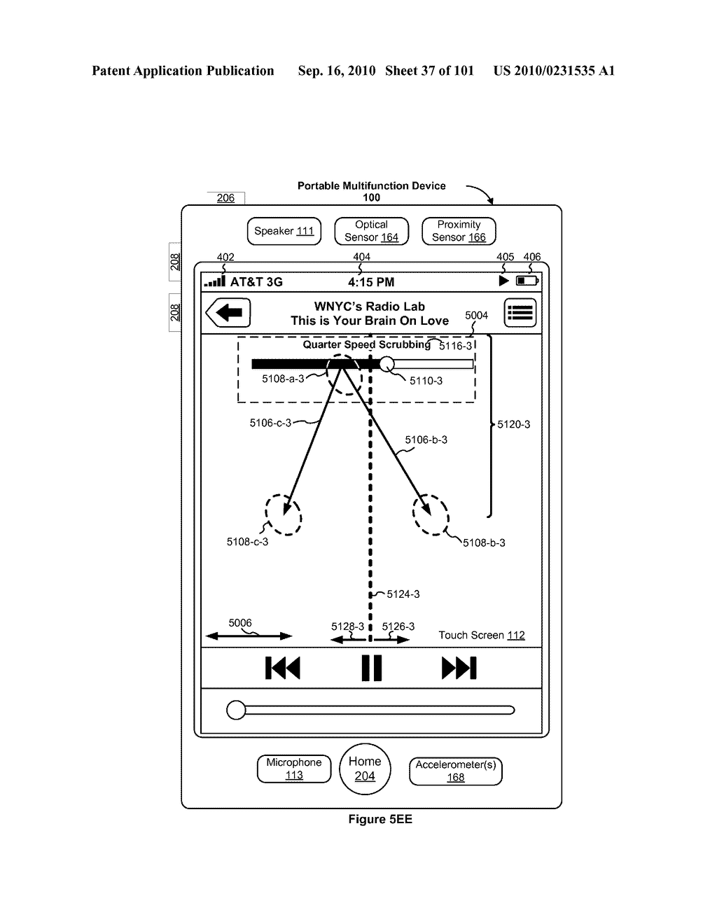 Device, Method, and Graphical User Interface for Moving a Current Position in Content at a Variable Scrubbing Rate - diagram, schematic, and image 38