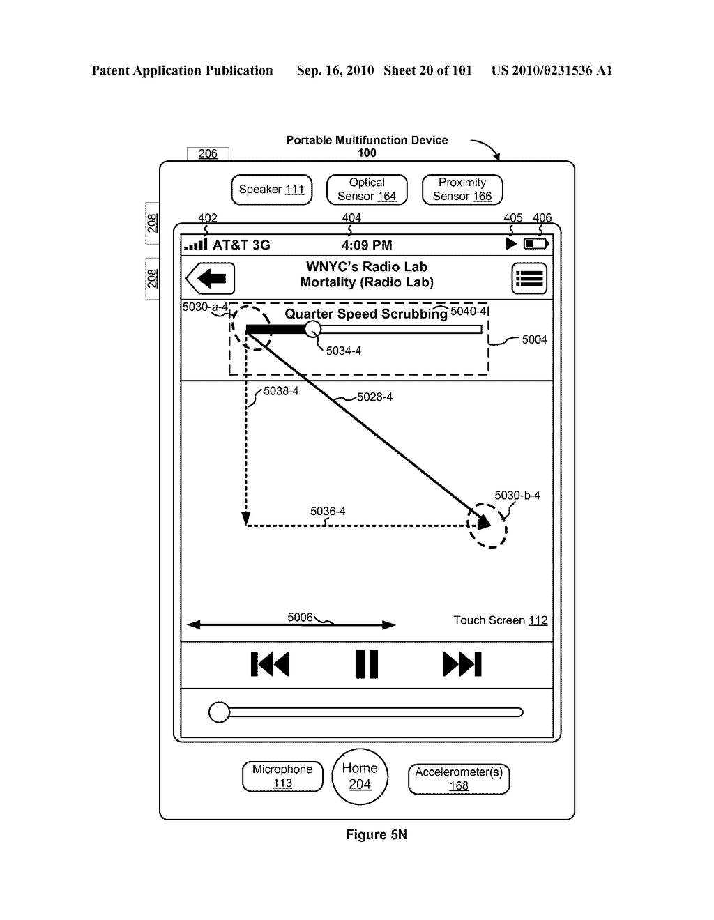 Device, Method, and Graphical User Interface for Moving a Current Position in Content at a Variable Scrubbing Rate - diagram, schematic, and image 21