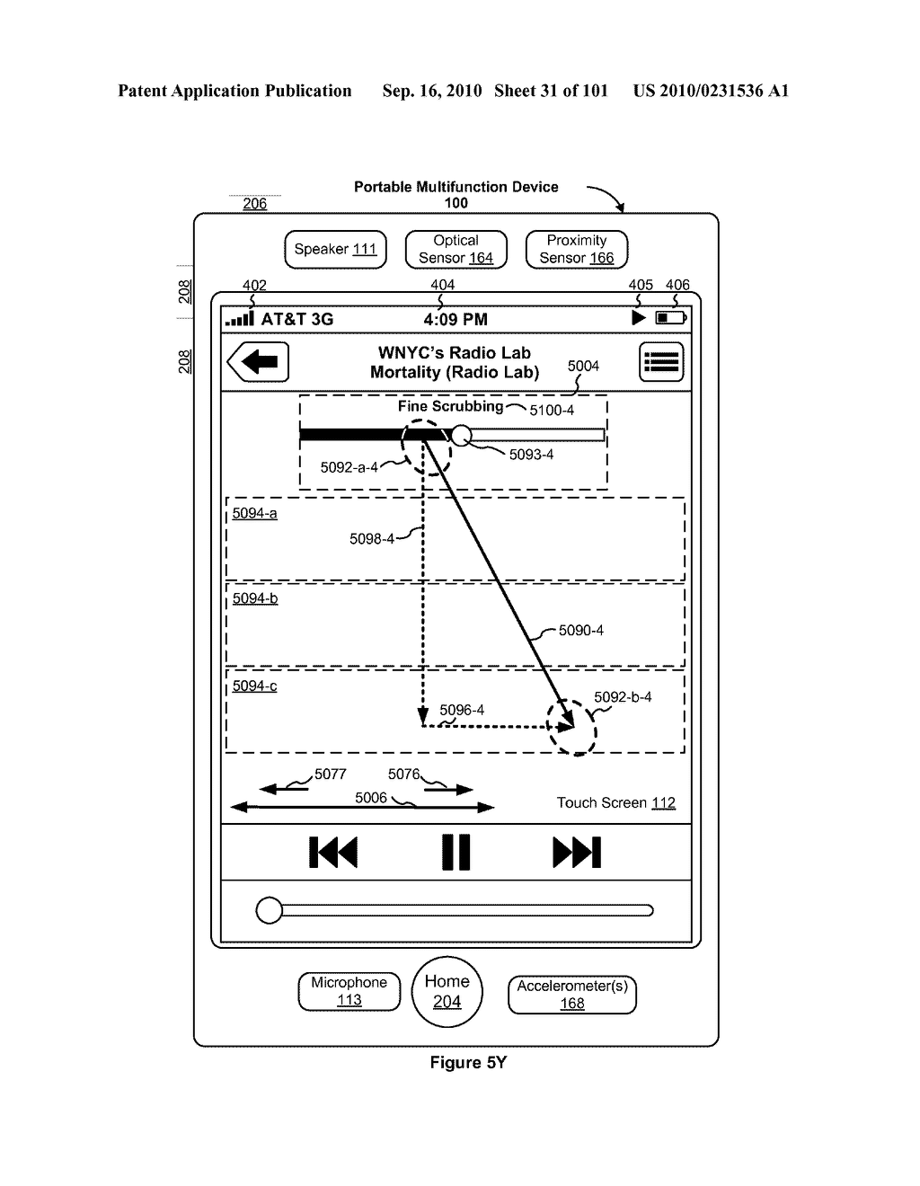 Device, Method, and Graphical User Interface for Moving a Current Position in Content at a Variable Scrubbing Rate - diagram, schematic, and image 32