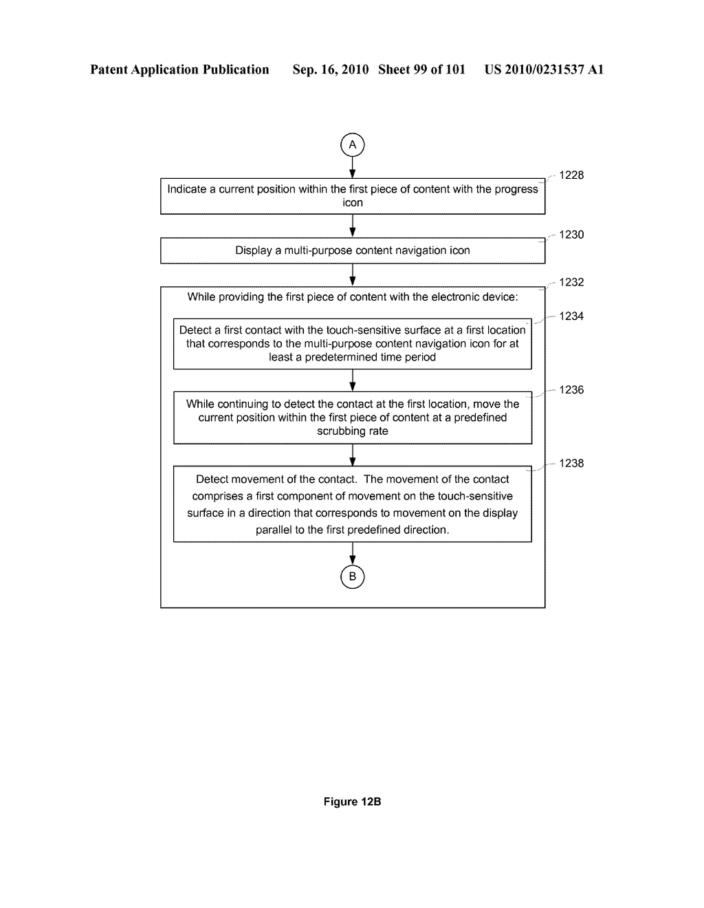 Device, Method, and Graphical User Interface for Moving a Current Position in Content at a Variable Scrubbing Rate - diagram, schematic, and image 100