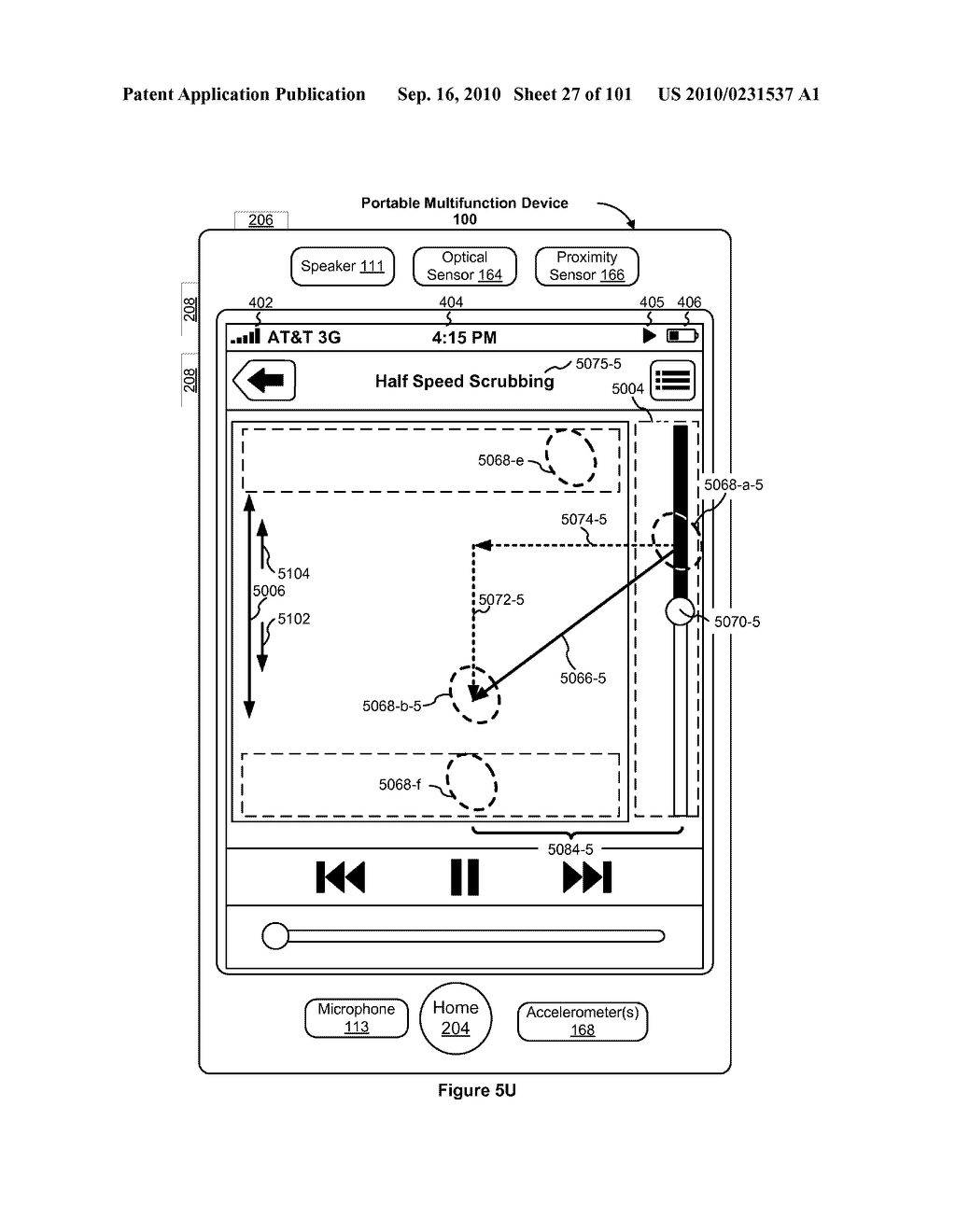 Device, Method, and Graphical User Interface for Moving a Current Position in Content at a Variable Scrubbing Rate - diagram, schematic, and image 28