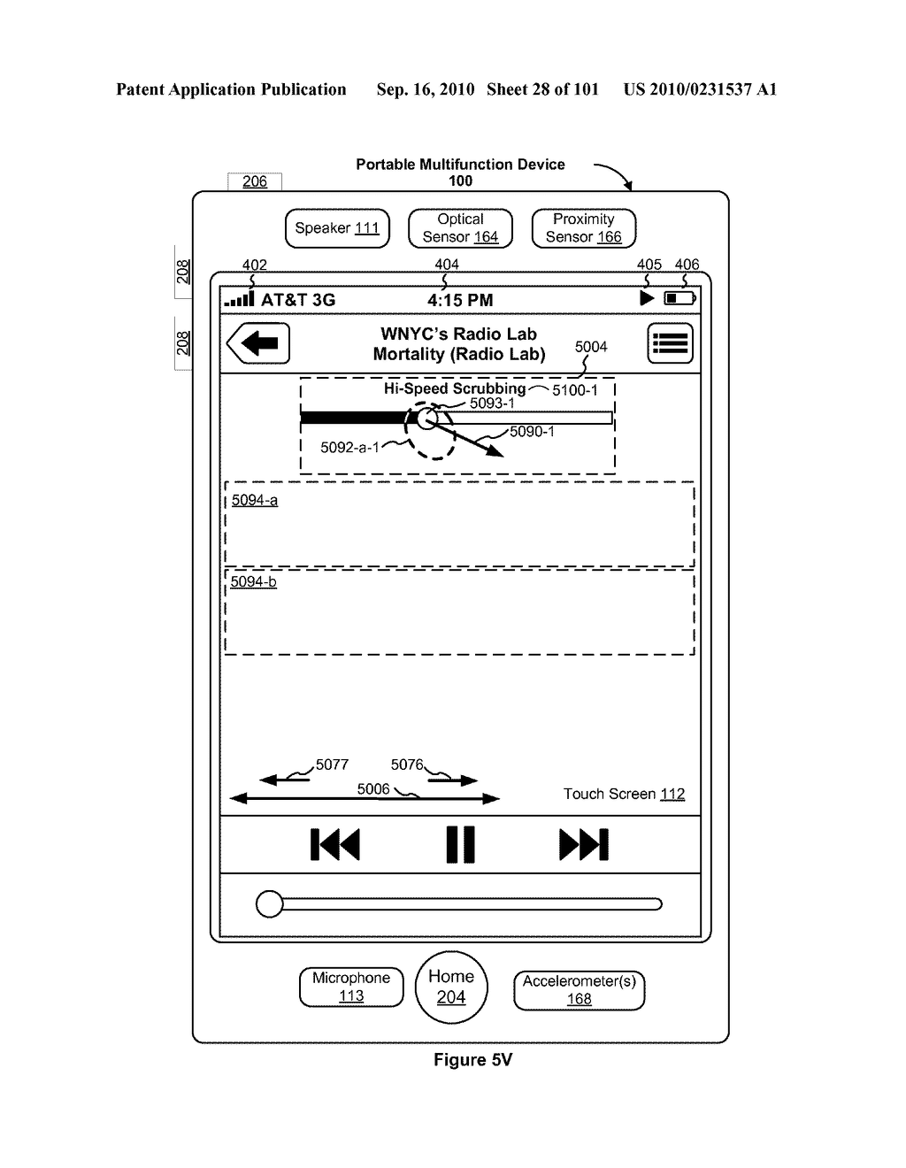 Device, Method, and Graphical User Interface for Moving a Current Position in Content at a Variable Scrubbing Rate - diagram, schematic, and image 29