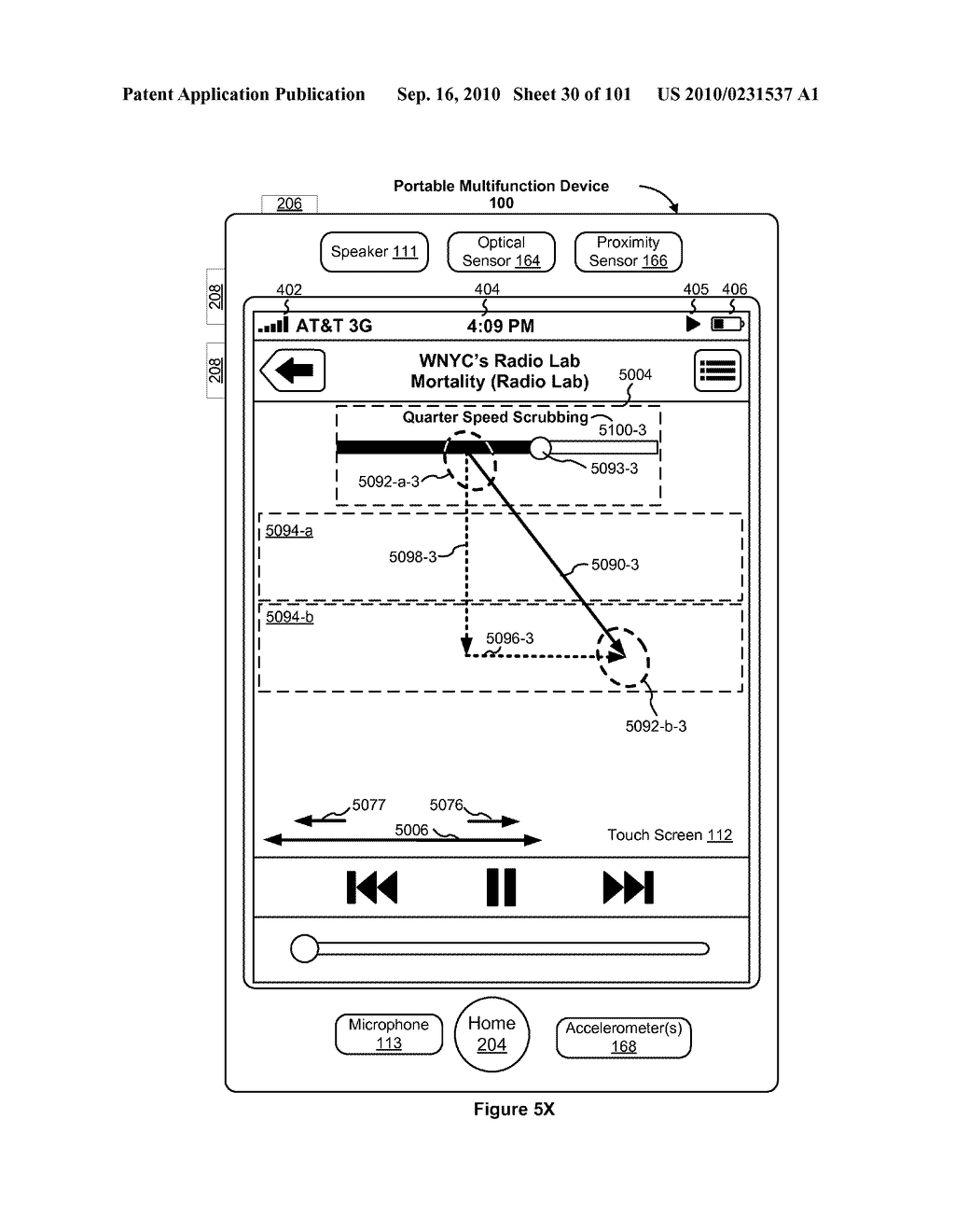 Device, Method, and Graphical User Interface for Moving a Current Position in Content at a Variable Scrubbing Rate - diagram, schematic, and image 31