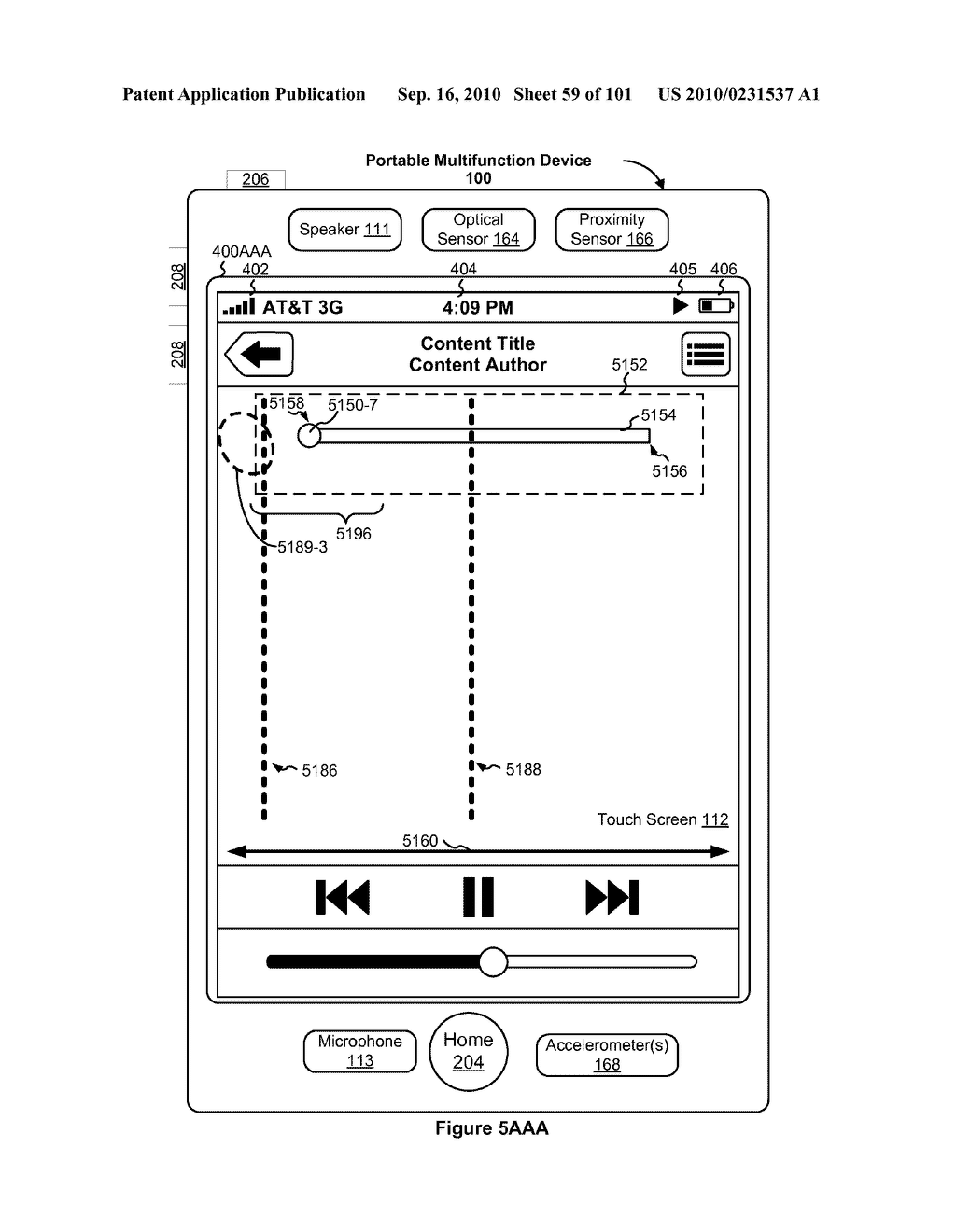 Device, Method, and Graphical User Interface for Moving a Current Position in Content at a Variable Scrubbing Rate - diagram, schematic, and image 60