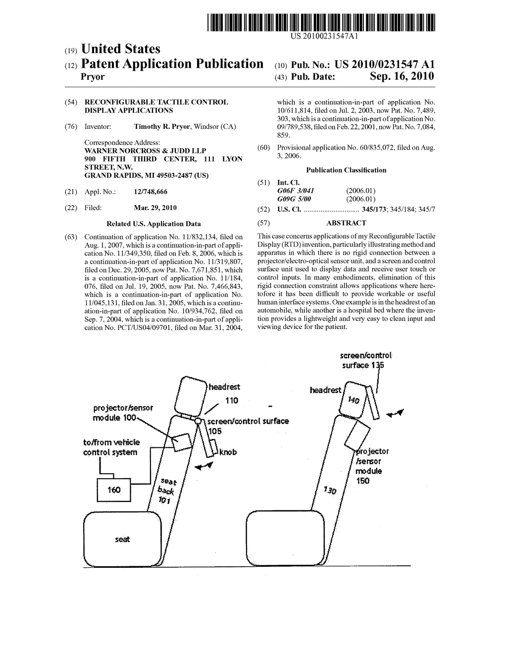 RECONFIGURABLE TACTILE CONTROL DISPLAY APPLICATIONS - diagram, schematic, and image 01