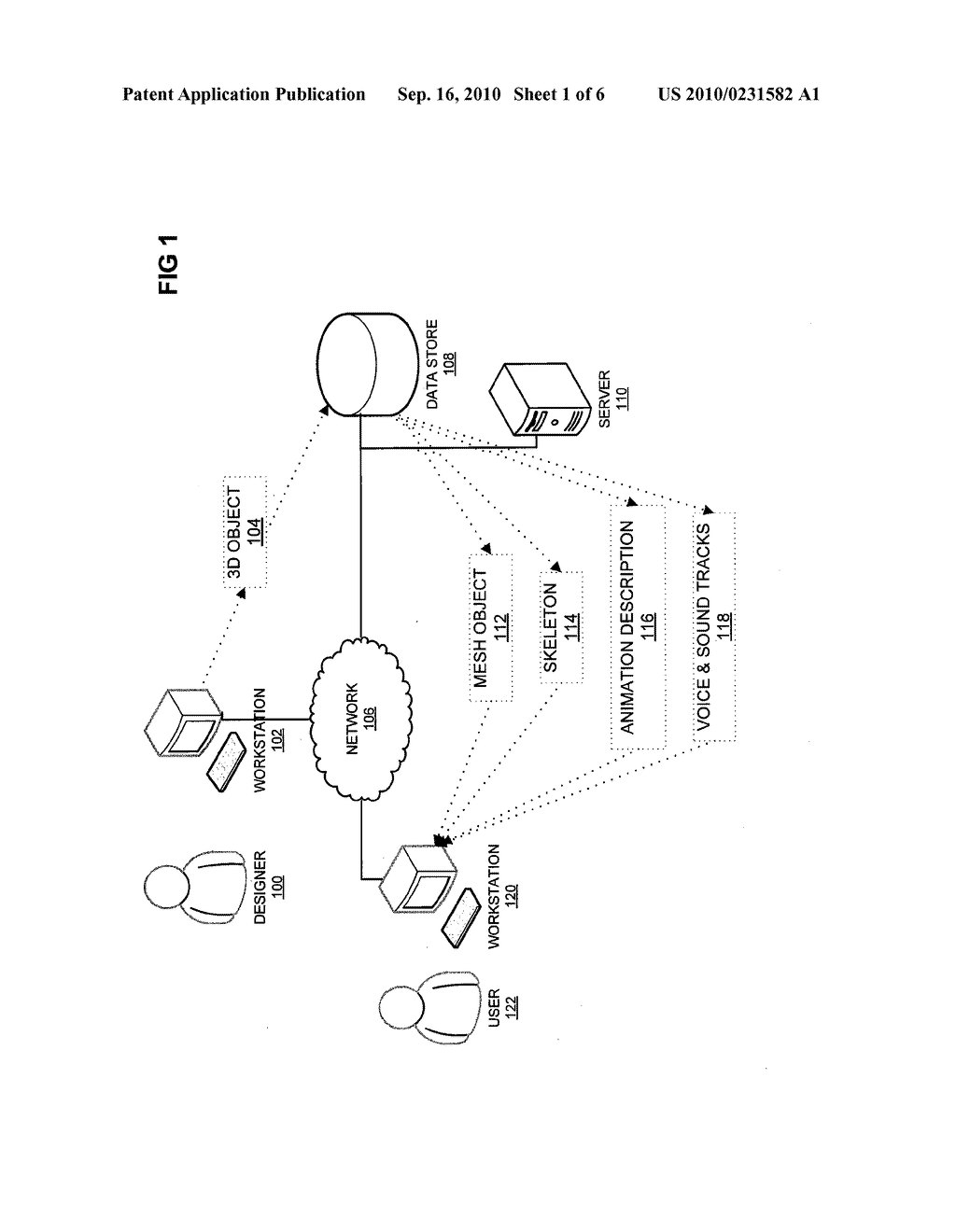 METHOD AND SYSTEM FOR DISTRIBUTING ANIMATION SEQUENCES OF 3D OBJECTS - diagram, schematic, and image 02